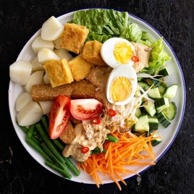  Gado-gado! Un delicioso plato indonesio que combina sabores frescos y picantes en una explosión tropical